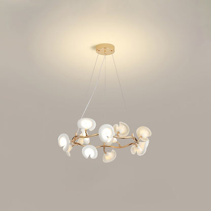 Ceramic Blossom Petal Chandelier – Floral-Inspired Ceiling Light