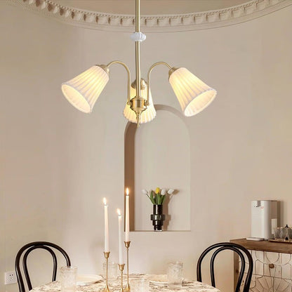 Ceramic Trumpet Chandelier in Gold Finish
