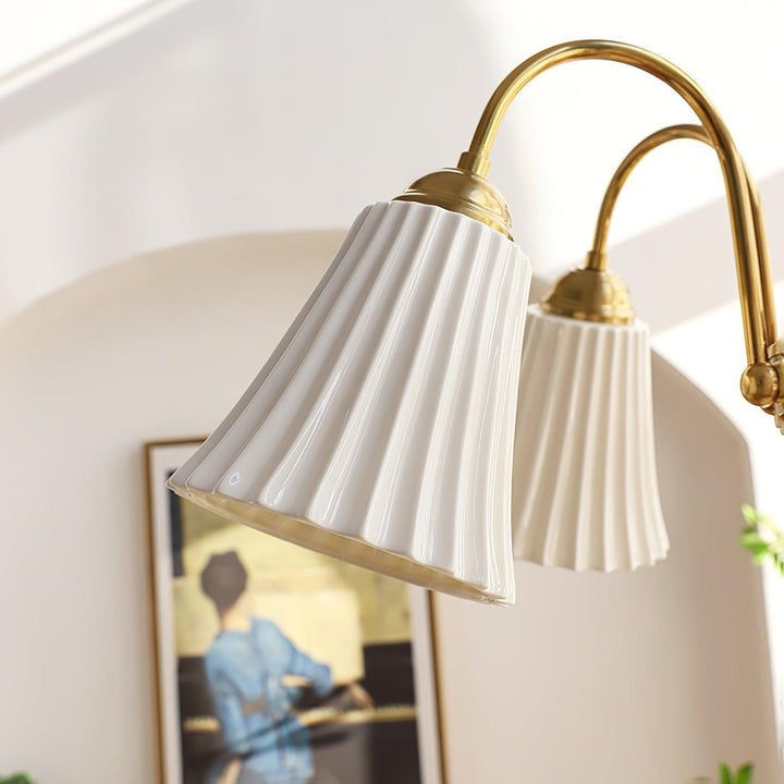 Ceramic Trumpet Chandelier in Gold Finish