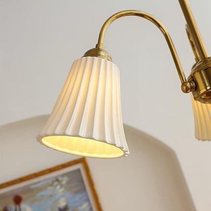Ceramic Trumpet Chandelier in Gold Finish