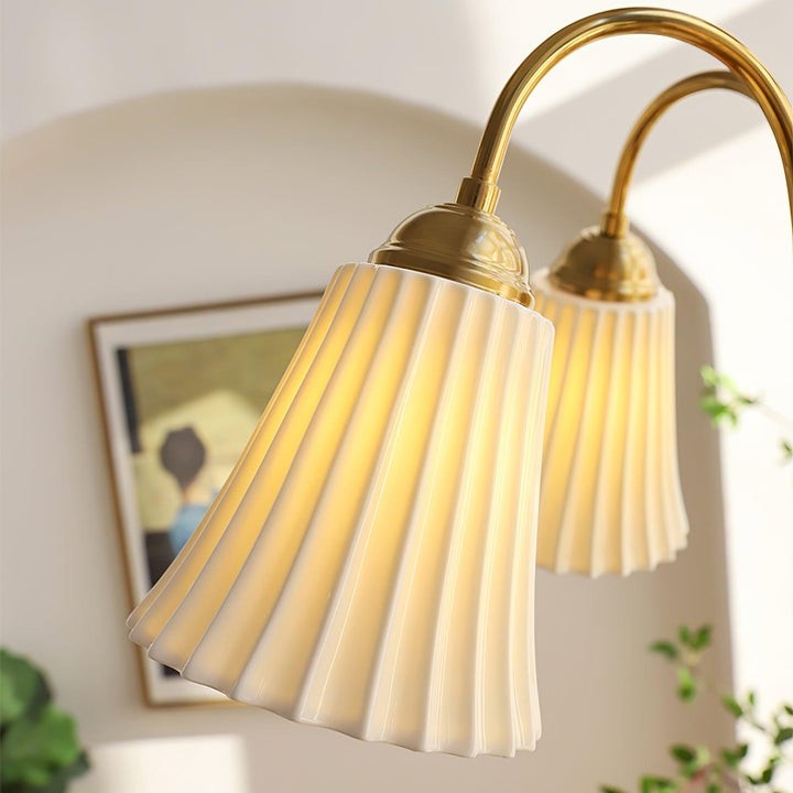 Ceramic Trumpet Chandelier in Gold Finish