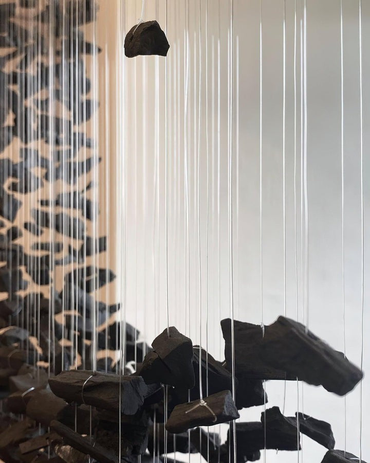 Charcoal-Inspired Linear LED Chandelier