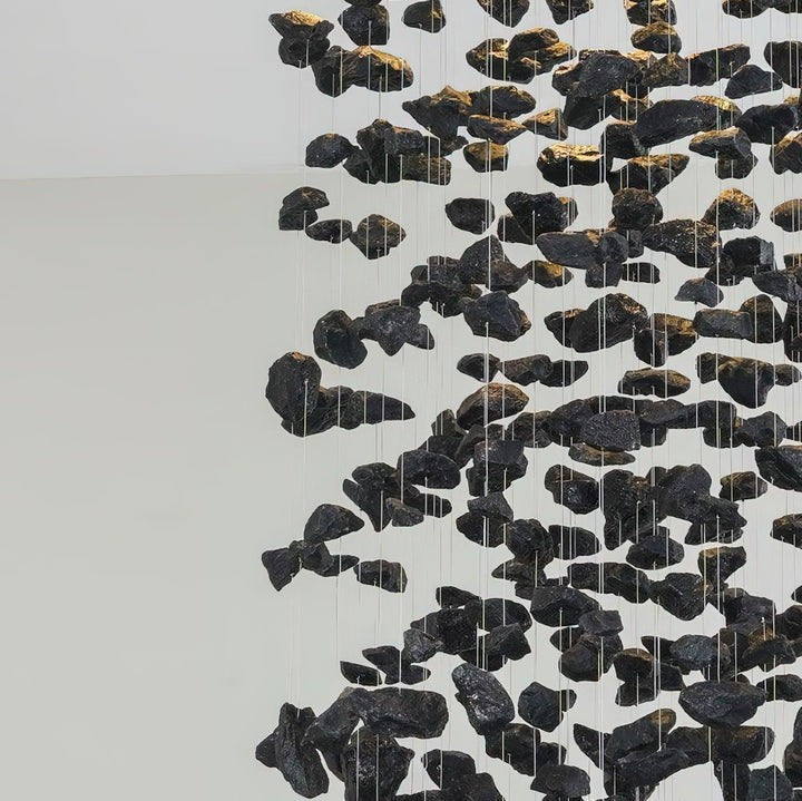 Charcoal-Inspired Linear LED Chandelier