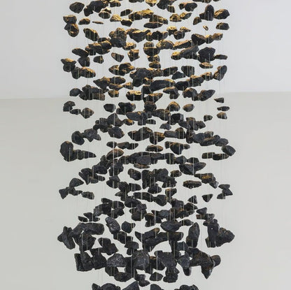 Charcoal-Inspired Linear LED Chandelier