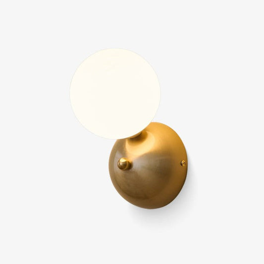 Circular Glass & Brass Wall Sconce