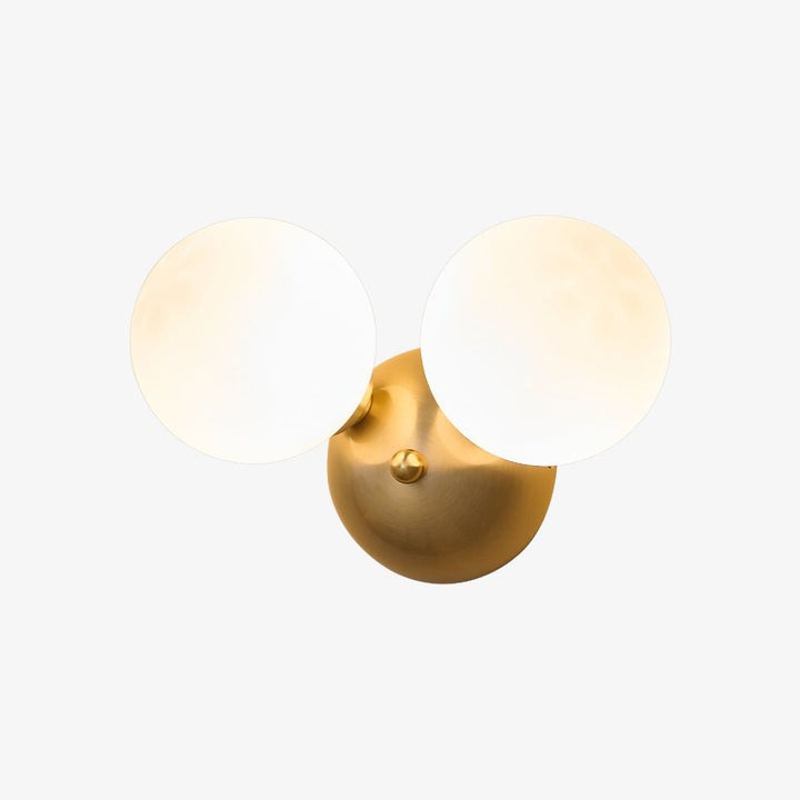 Circular Glass & Brass Wall Sconce
