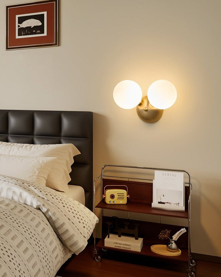 Circular Glass & Brass Wall Sconce