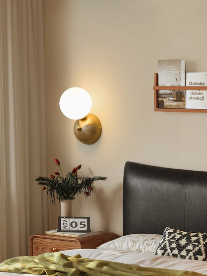 Circular Glass & Brass Wall Sconce