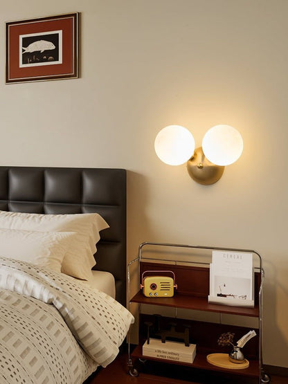 Circular Glass & Brass Wall Sconce