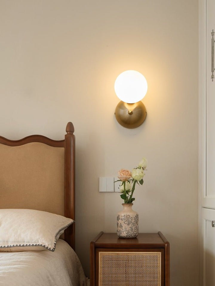 Circular Glass & Brass Wall Sconce