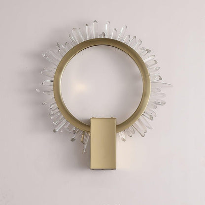 Clear Crystal LED Wall Sconce in Gold Finish
