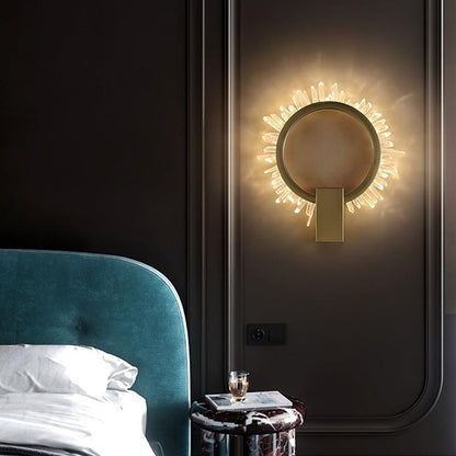 Clear Crystal LED Wall Sconce in Gold Finish