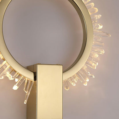 Clear Crystal LED Wall Sconce in Gold Finish