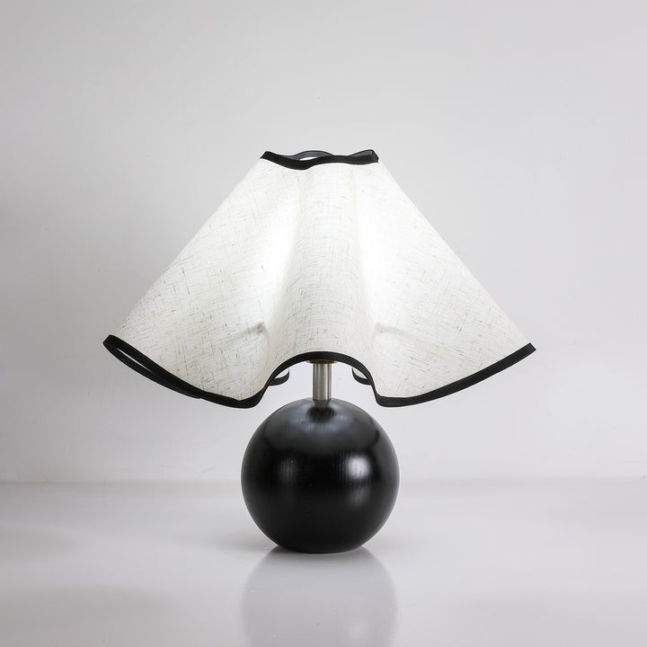 Coastal Wave-Inspired Table Lamp with Wooden Base