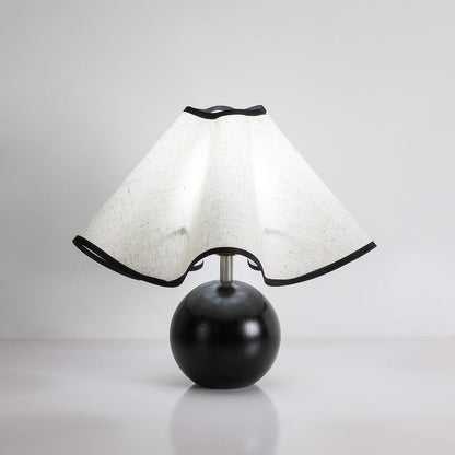 Coastal Wave-Inspired Table Lamp with Wooden Base
