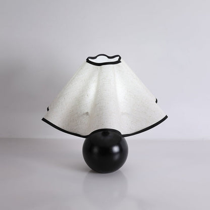Coastal Wave-Inspired Table Lamp with Wooden Base