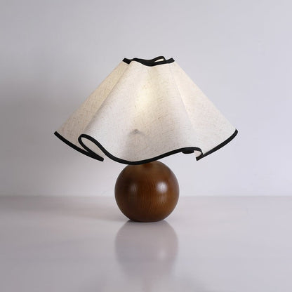 Coastal Wave-Inspired Table Lamp with Wooden Base