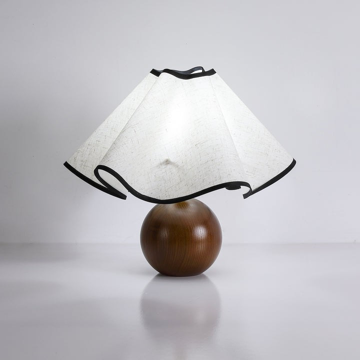 Coastal Wave-Inspired Table Lamp with Wooden Base