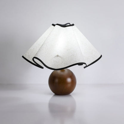 Coastal Wave-Inspired Table Lamp with Wooden Base