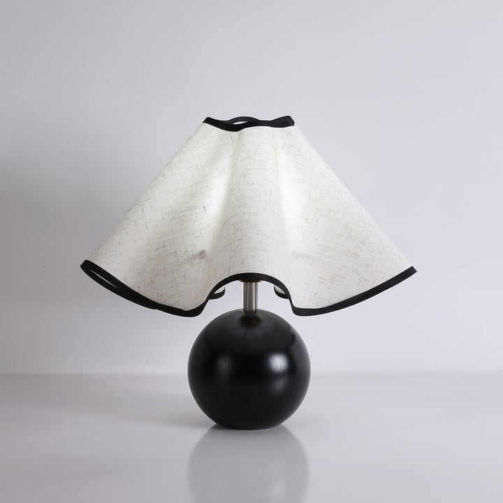 Coastal Wave-Inspired Table Lamp with Wooden Base