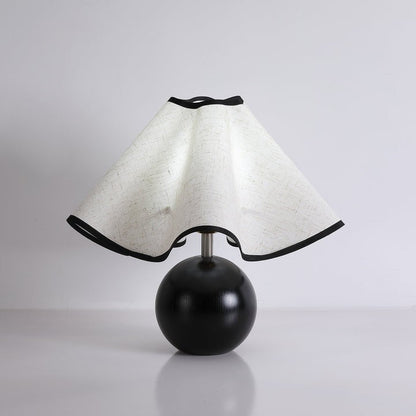 Coastal Wave-Inspired Table Lamp with Wooden Base