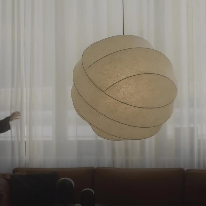 Cocoon Fiber Orbital Pendant Light – Modern LED Fixture