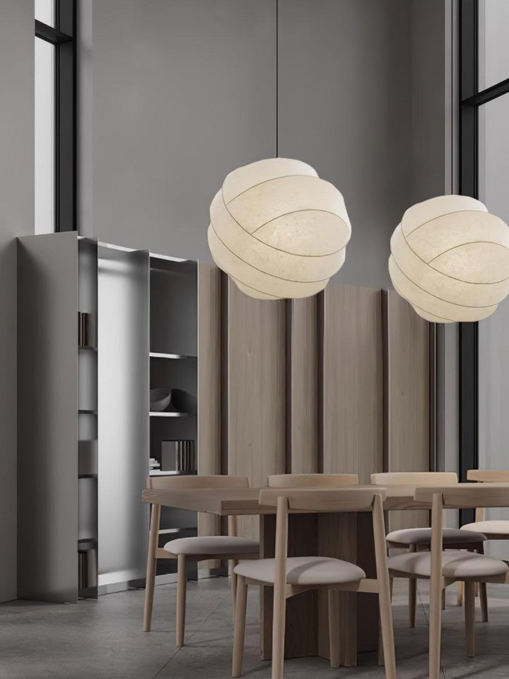 Cocoon Fiber Orbital Pendant Light – Modern LED Fixture
