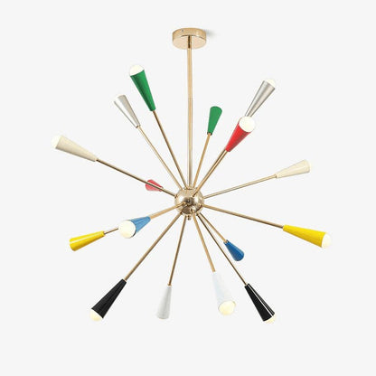 Colorburst Starburst Mid-Century Chandelier