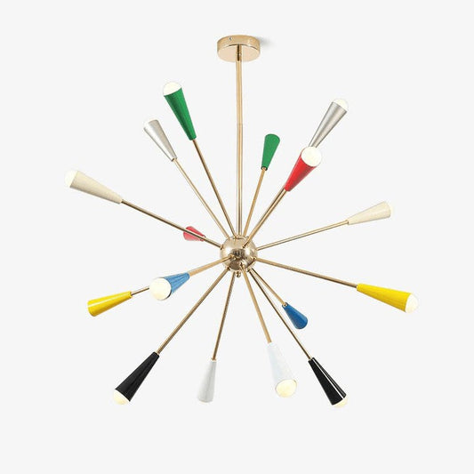 Colorburst Starburst Mid-Century Chandelier