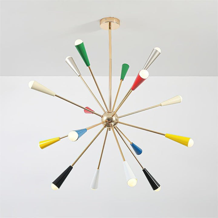 Colorburst Starburst Mid-Century Chandelier