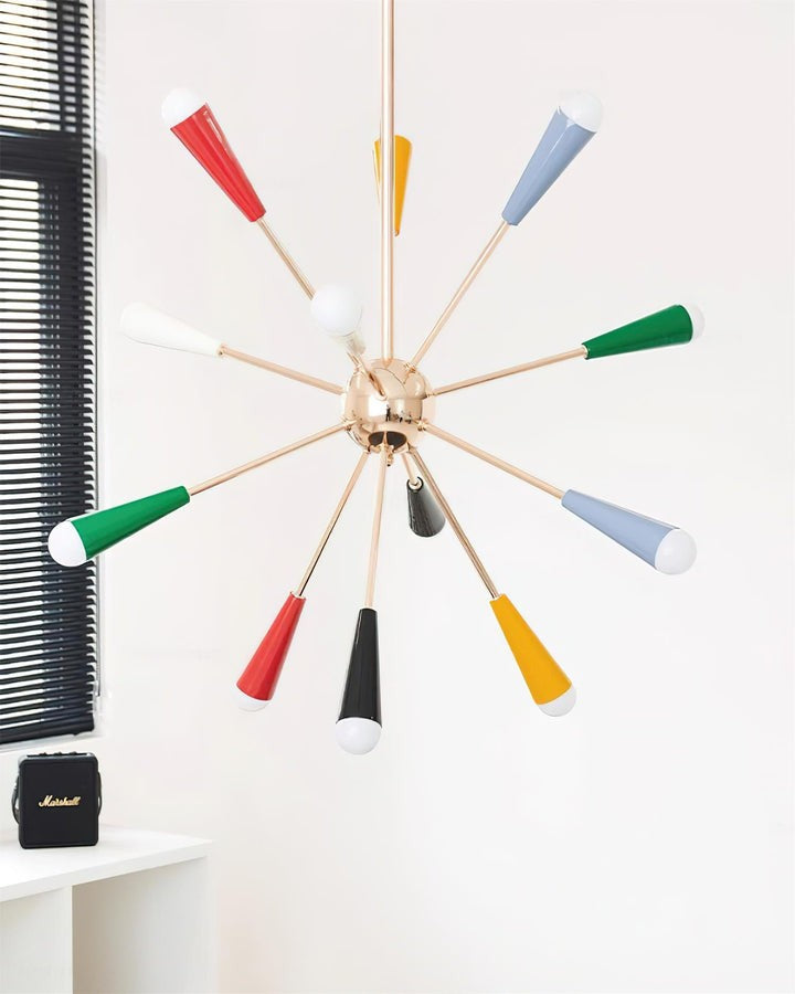 Colorburst Starburst Mid-Century Chandelier