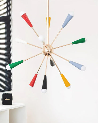 Colorburst Starburst Mid-Century Chandelier