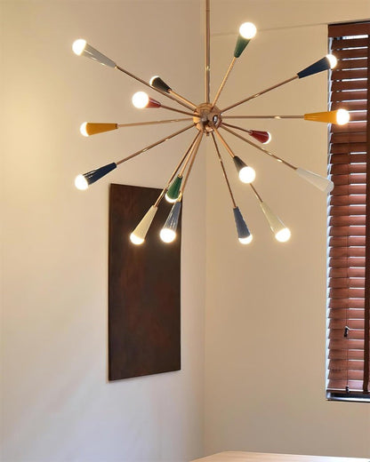 Colorburst Starburst Mid-Century Chandelier