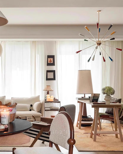 Colorburst Starburst Mid-Century Chandelier