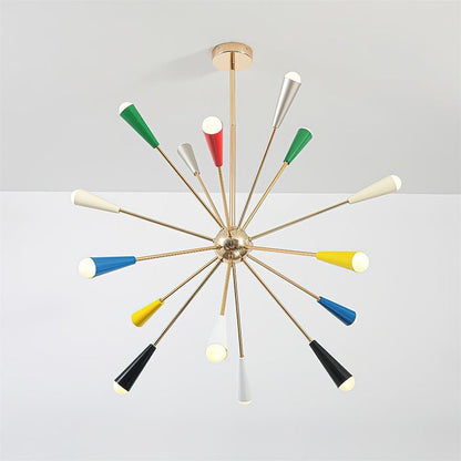 Colorburst Starburst Mid-Century Chandelier