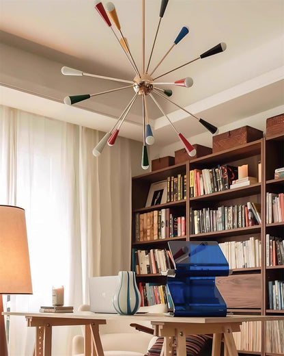 Colorburst Starburst Mid-Century Chandelier