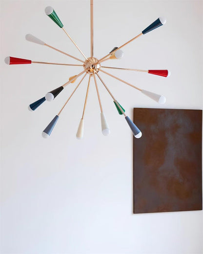 Colorburst Starburst Mid-Century Chandelier