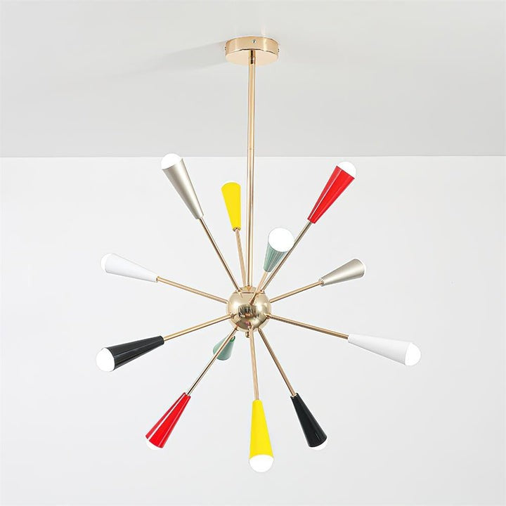 Colorburst Starburst Mid-Century Chandelier