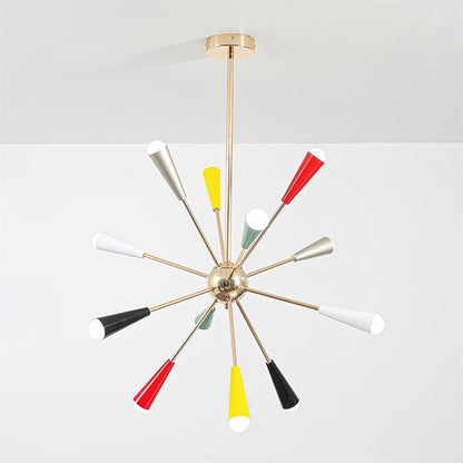 Colorburst Starburst Mid-Century Chandelier
