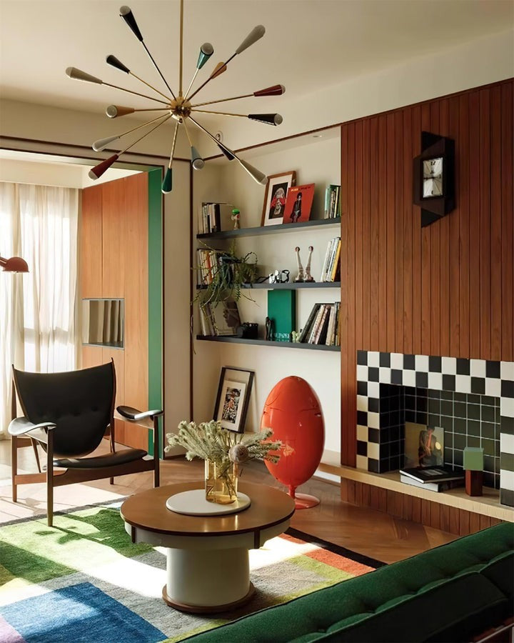 Colorburst Starburst Mid-Century Chandelier