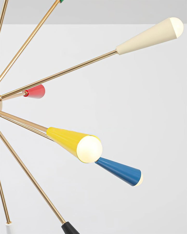 Colorburst Starburst Mid-Century Chandelier