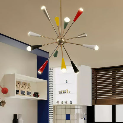 Colorburst Starburst Mid-Century Chandelier