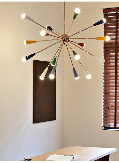 Colorburst Starburst Mid-Century Chandelier