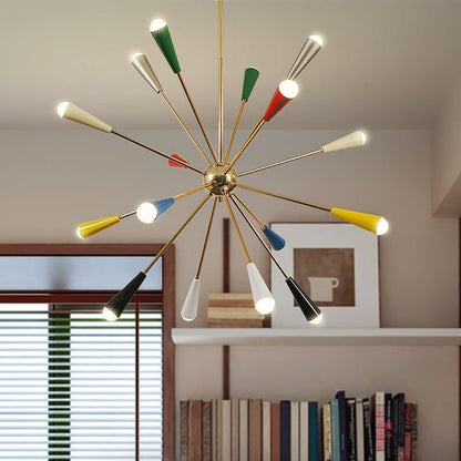 Colorburst Starburst Mid-Century Chandelier