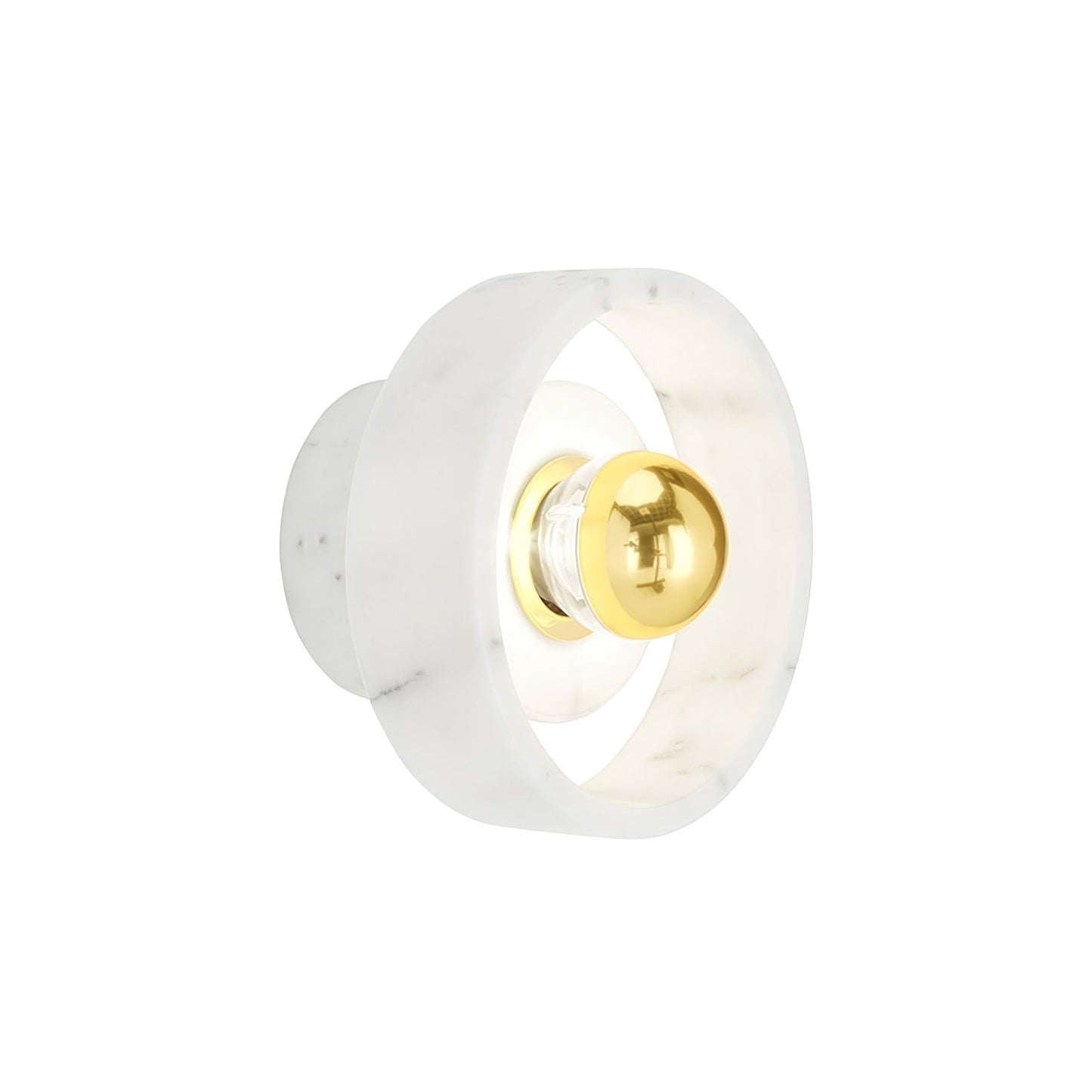 Concentric Marble Wall Sconce with Gold LED Glow