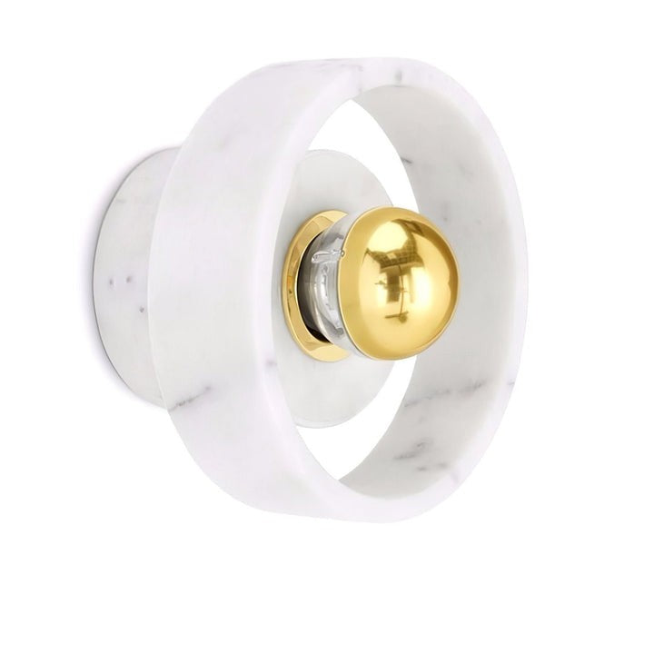 Concentric Marble Wall Sconce with Gold LED Glow