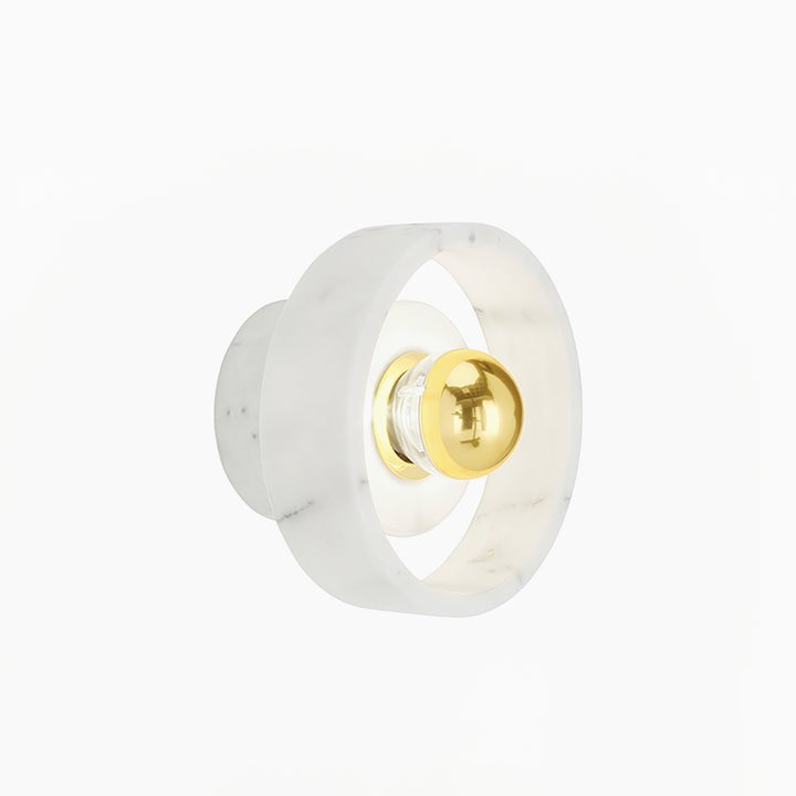 Concentric Marble Wall Sconce with Gold LED Glow