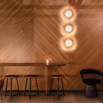 Concentric Marble Wall Sconce with Gold LED Glow