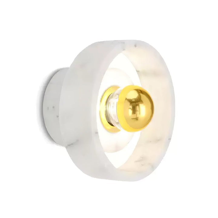 Concentric Marble Wall Sconce with Gold LED Glow