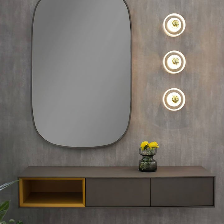 Concentric Marble Wall Sconce with Gold LED Glow
